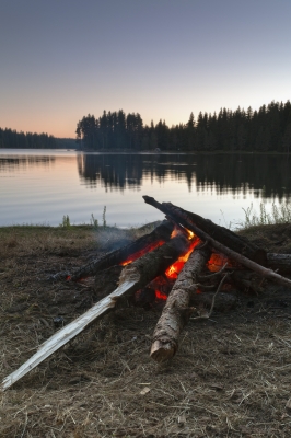 Campfire by the lake